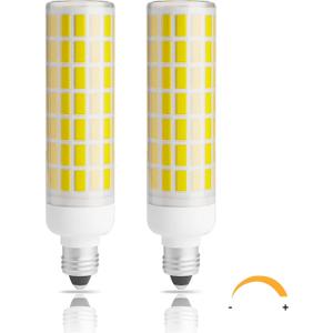 E11 Led Bulb 75w 100w Equivalent Dimmable, Daylight 6000K, T3 T4 JDE11 Mini Candelabra Base 110V 120V 130V 100W Halogen Replacement, Pack of 2