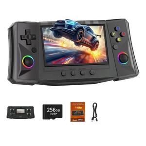 RegiisJoy R50 Ultra 50000 in 1 Handheld Game Console, 4.5 Inch IPS Screen Retro Gaming Consoles Main Emulators, Portable Mini Pocket Arcade 4000mAh Battery, 256G TF Card, Linux System