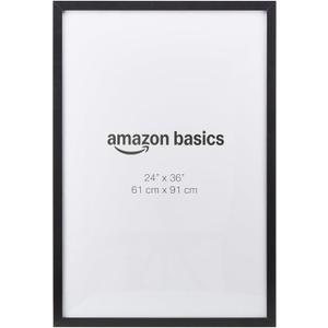 Amazon Basics Rectangular Wood Poster Frame, 24" x 36", Black