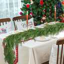 6 Ft Christmas Norfolk Pine Garland Real Touch Artificial Faux Greenery Christmas Garland Decorations for Home Mantle Table Fireplace Stairs Door Indoor Outdoor Holiday Decor