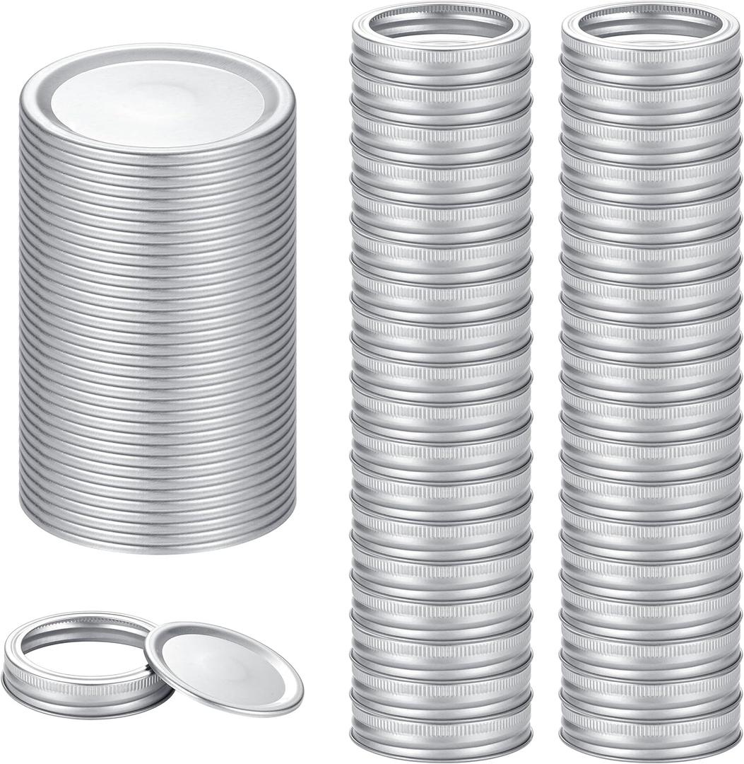 72Pcs Canning Lids with Rings Regular Mouth, for Ball, Kerr Jars - Split-Type Metal Mason Jar Lids for Canning - 100% Fit & Airtight for Jars (36Lids+36Rings for Regular Mouth)