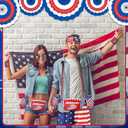 Mepase American Flag Outfits for Men Patriotic Fanny Pack USA Beverage Beer Belt Suspenders for Veterans Day Accessories (Medium)