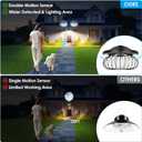 ropelux Solar Shed Light Outdoor Indoor, Bright 2000LM 5 Modes Lamp with 3 Color Temps Dual Motion Sensor Remote, Hanging Pendant Lights for Gazebo Barn Garage Shop, 2 Pack