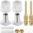 2 Piece Bathtub Shower Knob Replacement Kit for Price Pfister Verve and Windsor Tub/Shower Faucet Handle, Remodel/Rebuild Trim Kit with Hot & Cold Shower Knobs, Clear Acrylic (Clear Acrylic)