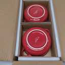 LE TAUCI Soup Bowls with Handles - 22 oz Lead-Free Ceramic French Onion Crocks, Oven and Microwave Safe, Heat-Resistant Design, Stackable, Dishwasher Safe, Set of 4, Red