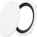MECCANIXITY Ceiling in-Wall Speaker Grille Cover and Base, 8 Inch White Round Metal Recessed Drop Ceiling Speakers Magnetic Dust Covers for Sound System