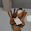 Wooden Spoons for Cooking, 12 Pcs Teak Wood Kitchen Utensils Set with Spoon Rest - Nonstick Heat Resistant Wooden Cooking Utensils, Natural Healthy Spatula Set for Pots and Pans