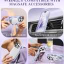 3 x GVIEWIN Magnetic for iPhone 16 Pro Max Case Compatible with Magsafe, [Screen & Camera Lens Protector] Fashion Pattern Translucent Shockproof Phone Cover for 16 Pro Max 6.9" (Starry Butterfly/Purple)