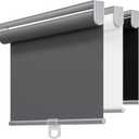 Cordless 100% Blackout Roller Shades for Windows,UV Protection Pull Down Shades,Room Darkening Door Blinds Thermal Insulated Fabric for Home Office and Bedroom(17" W x 72" H,Grey)