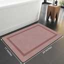 Chakme Bathroom Mat Rug 24x16, Ultra Thin Magic Mat Non Slip Quick Dry Absorbent Bath Mat for Bathroom Floor, Pink, 24"x16"