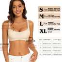 Seamless Bralette for Women Comfort No Show Square Neck Stretch Wireless Bra with Removeable Padding (Medium, Beige)