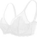 HSIA Minimizer Bras for Women Large Bust Full Coverage Lace Plus Size Bra - Mermaid Scales (White)