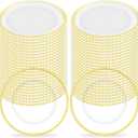 50Pcs Clear Charger Plates Bulk Wedding - 13" Premium Clear Plastic Chargers with Gold Beaded Rim, Decorative Dinner Charger Plates for Events & Parties