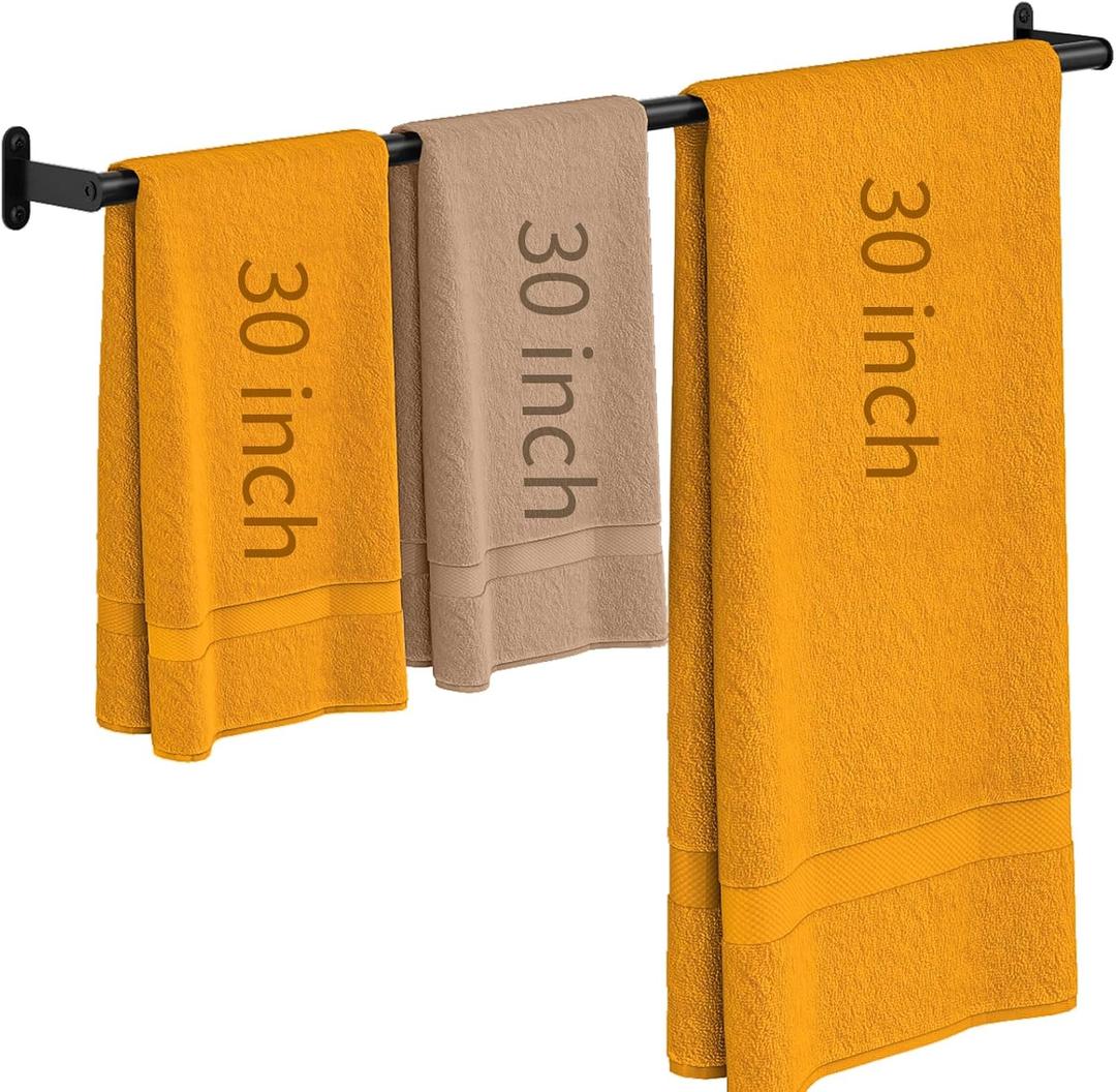 JUYSON Towel Bar for Bathroom 30 Inch Matte Black, Towel Racks for Bathroom Wall Mounted,Bathroom Accessories Stainless Steel Towel Rod Single Towel Holder Towel Hanger(Single Bar-Black, 30 in)