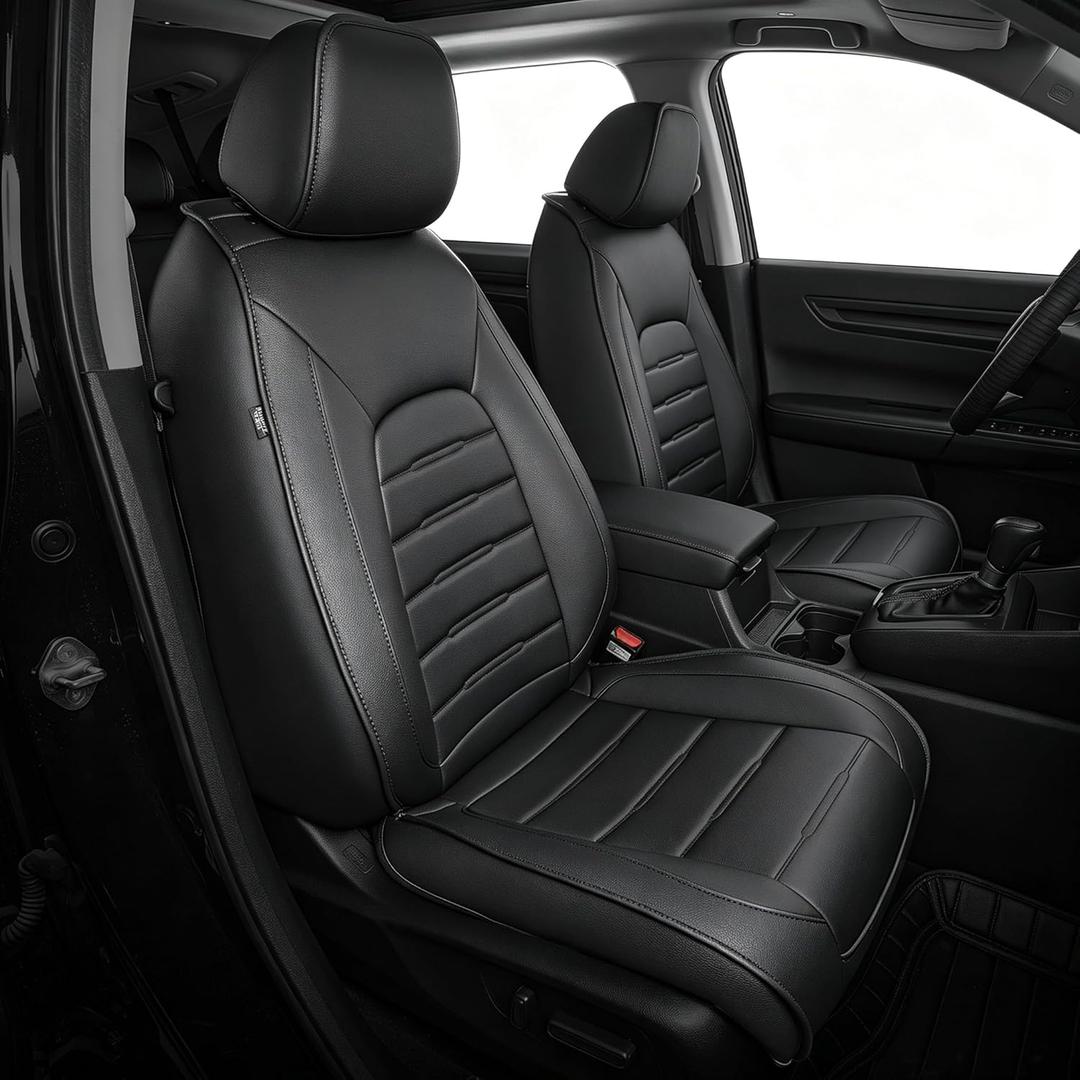 TTX LIGHTING Custom Fit Seat Covers for Honda CRV 2023 2024 2025 2026 All Models Faux Leather Full Set Black
