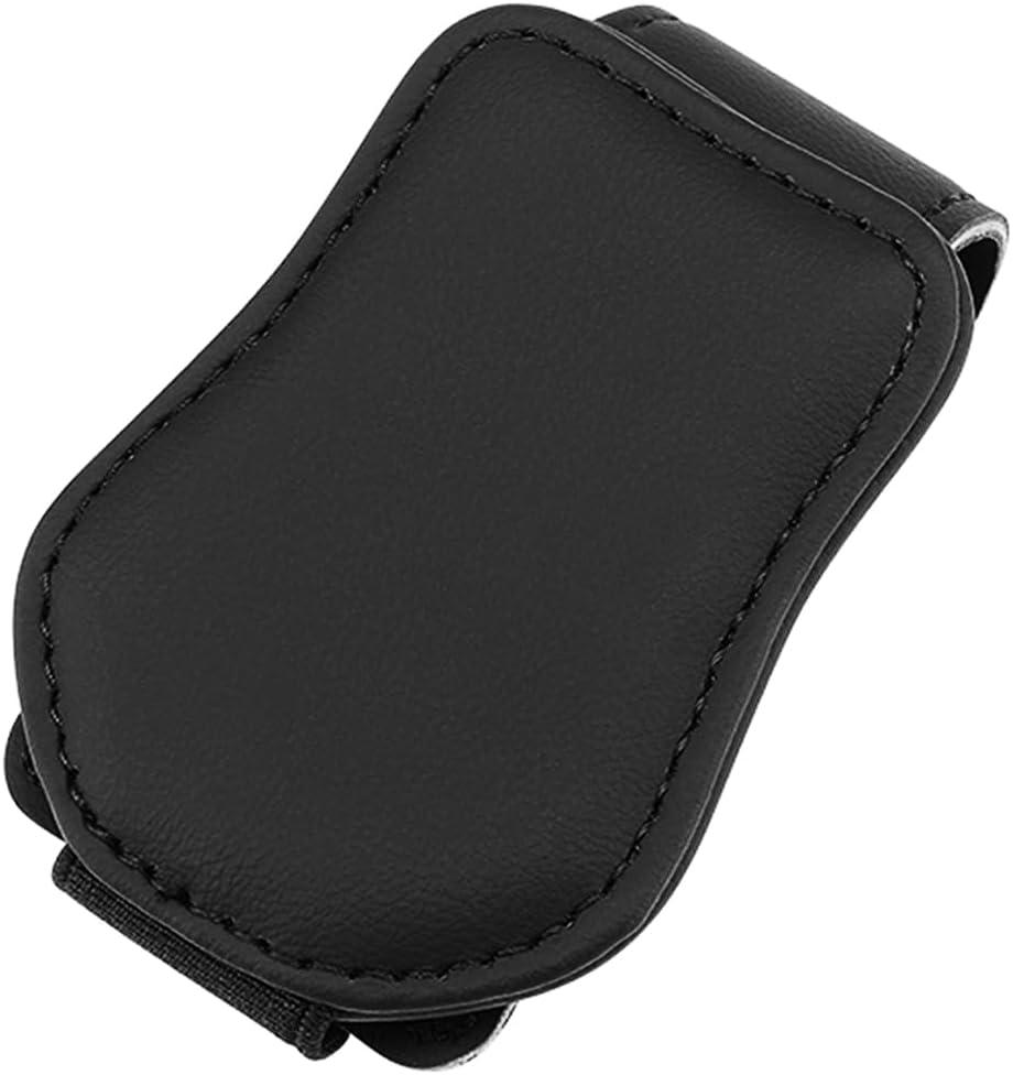 Yamrots Sunglass Holder for Car, Sunglasses Holders for Car Sun Visor, Magnetic Leather Glasses Eyeglass Hanger Clip for Car, Ticket Card Clip and Car Accessories (Black)
