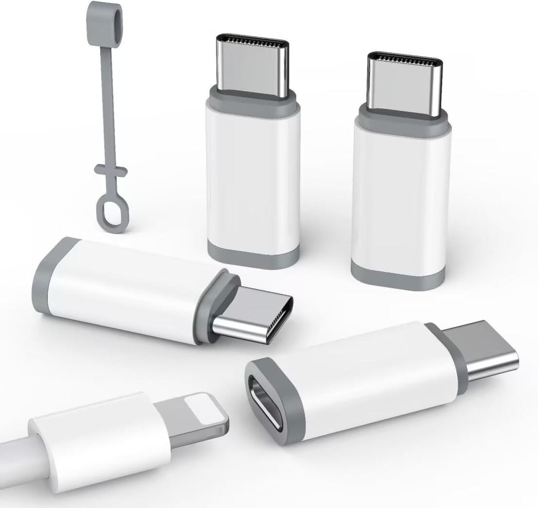 4 Pack Lightning to USB C Adapter for iPhone 15/16/17 Pro Max/Plus,Samsung S24/S25,Google Pixel, Nintendo Switch, USB Type C to Lightning Cable Connector for iPhone 16/15 Charger, Not for Headphone