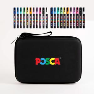 Posca Exclusive 3M and 5M Paint Markers Gift Set of 22 with Carrying Case, Great for Kids and Adults, Acrylic Art Markers for Coloring Canvas, Wood, Glass and Metal (1 Count (Pack of 22))