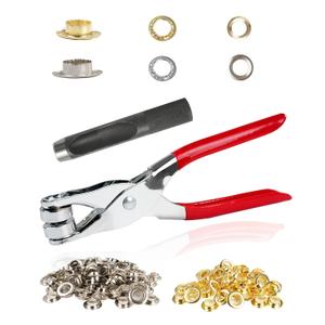 150Pcs 1/2 Inch Grommet Tool Kit, Grommet Kit, Eyelet Kit with Leather Hole Punch Pliers, 150 Metal Eyelets and Grommets in Gold and Silver for Leather, Shoes, Fabric, Belt (Multicolored)