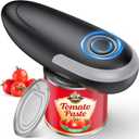 One Touch Electric Can Opener Fits All Can Sizes, Electric Can Openers for Kitchen Food Safe with Smooth Edge, Kitchen Gadgets Battery Operated Can Openers for Seniors, Arthritis and ChefBlack)