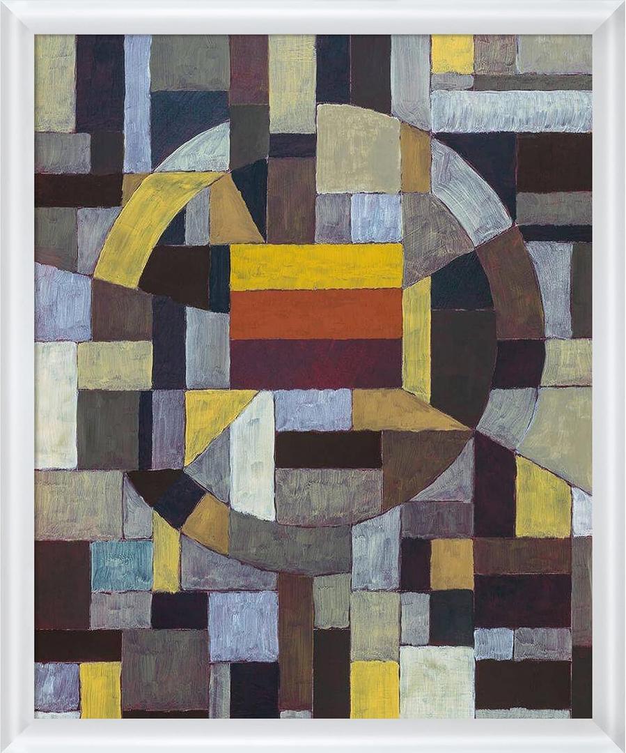 Mosaic Abstract with Moderne Blanc Frame, 22.75" x 26.75", 26.8"L x 22.8"W