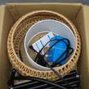 Arc Floor Lamps for Living Room Rattan Boho Floor Lamp with Remote Control,Dimmable LED Floor Lamps Wicker Lamp Shades Black Standing Lamp with 3 Color Temperature Tall Floor Lamp For Bedroom Corner (12.5 inch, Yellow)