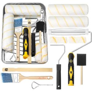 Bates  Paint Tray Set, Paint Rollers, Paint Brushes for Wall, Tray, Roller Brush, 11 Piece Home Painting Supplies, Foam Brush, House Painting Supplies, Painting Tools, Interior, Exterior