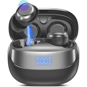 Sleep Earbuds Bluetooth 5.4 in Ear Light-Weight Headphones, Mini Sleep Headphones Small Design for Side Sleepers, 47H Playtime with Charging Case, Clear Calls Earphones, Matte Black