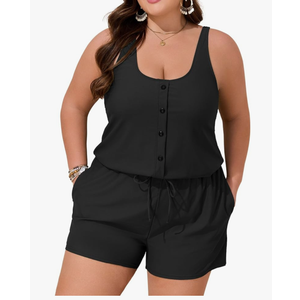 Summer Mae Plus Size Swim Romper One Piece Swimsuit Women Blouson Bathing Suit with Pockets 2025 Modest Swimwear, Size 24 Plus