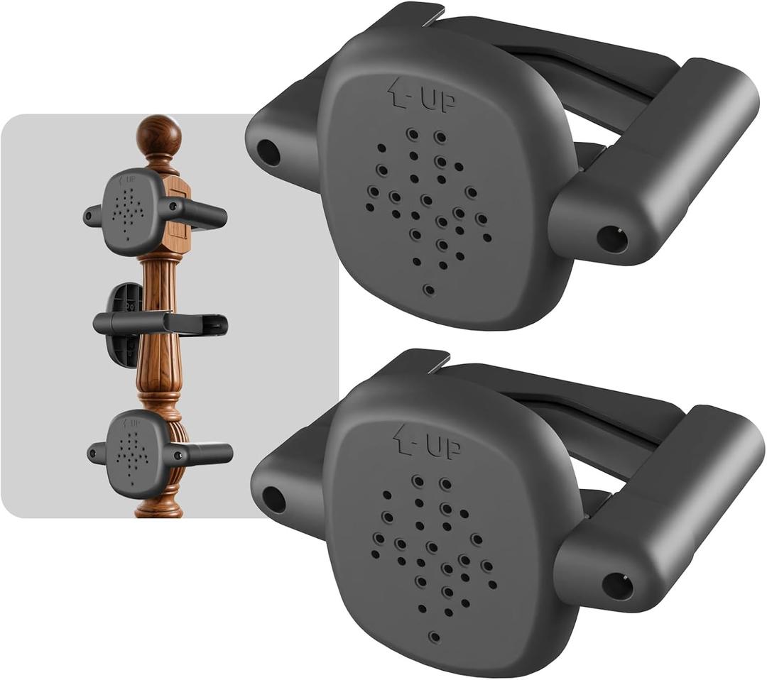 BBsecure Baby Gate Banister Adapter, Wall to Banister Mounting Kit for Baby Gates, 2 Pack No Hole Stairway Safety Adapter, Compatible with Mesh & Metal Gates on Posts 1.5"3.5" Wide, Black