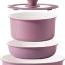 CAROTE 5pcs Pots and Pans Set Non stick,Cookware Set Detachable Handle,kitchen essentials,RV kitchen pot and pan,Induction Cookware,Oven Safe,PFOA PFOS FREE,Purple