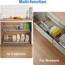 Mustorn 2 Pack Pots and Pans Organizer Under Cabinet, 22" Expandable Food Storage Container Lid Organizers with 9 Adjustable Dividers Pot and Pan Lid Holders Rack Inside Cabinet/Countertop(Gray)