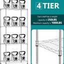IZEUK 4-Tier Chrome Metal Storage Shelves, Adjustable Wire Shelving Unit Organizer for Kitchen, Bathroom, Home, 1000 lbs, 13.7" D x 23.6" W x 53.4" H