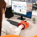 Heated Mouse Pad Hand Warmer - Dual-Sided Heating USB Heated Mouse Pad - 3 Temperature & Timer Settings Faux Lether Surface Mouse Hand Warmer - Gift for Office Work Home Gaming - Orange