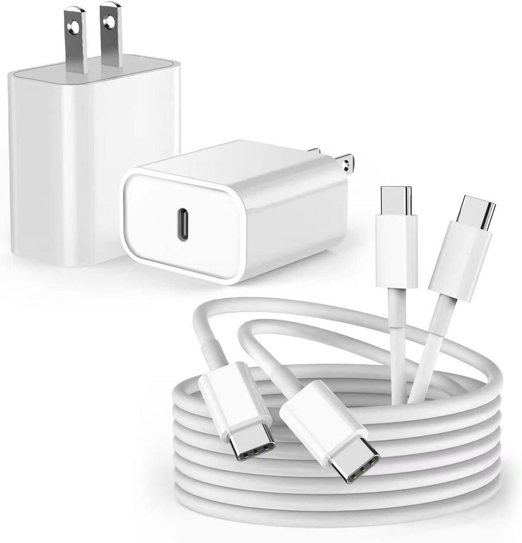 10FT Fast iPad Charger, iPad Pro Charger Cord [2Pack] 10FT USBC to USB C Cable iPad Cord 20W USB C Charger iPad Charging Block for iPad 10,iPad Mini 6,iPad Air 5/4,iPad Pro 12.9/11 inch 2020/2021/2022