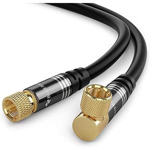 BlueRigger RG6 Digital Coaxial Audio Video Cable (6FT, 90 Angled to Straight Male F Type Connector, Triple Shielded) - HDTV, CATV, DVB-T2/C/S, Cable Modem, Radio, Satellite Receivers