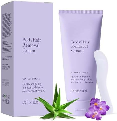 Hair Removal Cream for Women: Buttocks, Body, BikiniArms, Legs -Gentle Depilatory Cream for Sensitive Skin -Effective Hair Remover Pack of 2 EXP 06/13/2028