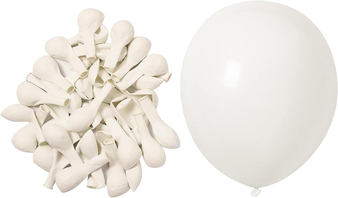 KOMOREBI White Balloons 10 Inch 100pcs Plain White Balloons White Latex Balloons for Birthday Engagement Wedding Baby shower Anniversary Party Decorations