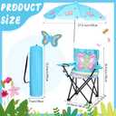 Kids Beach Chair with Umbrella Child Folding Chair Umbrella with Universal Clamp for Children Beach Camping Patio Garden Outdoor Lawn Pool Travel Indoor