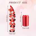 WDS WONDROUS Love Gnome Stack Figurine, Valentine's Day Decorations for Home, Red & White Resin Gnomes Decor with Flowers & Gifts, Wedding & Table Centerpiece, Gifts for Couples Her Him Party