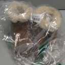 festooning Girls Faux Fur Shearling Style Boots Girls Warm Winter Non-Slip Zip Snow Boots for Indoor Outdoor Brown Size 9