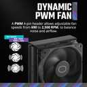 Cooler Master Hyper 212 Black CPU Air Cooler  120mm High Performance PWM Fan, 4 Copper Heat Pipes, Aluminum Top Cover, Low Noise & Easy Installation, AMD AM5/AM4 & Intel LGA 1851/1700/1200, Black