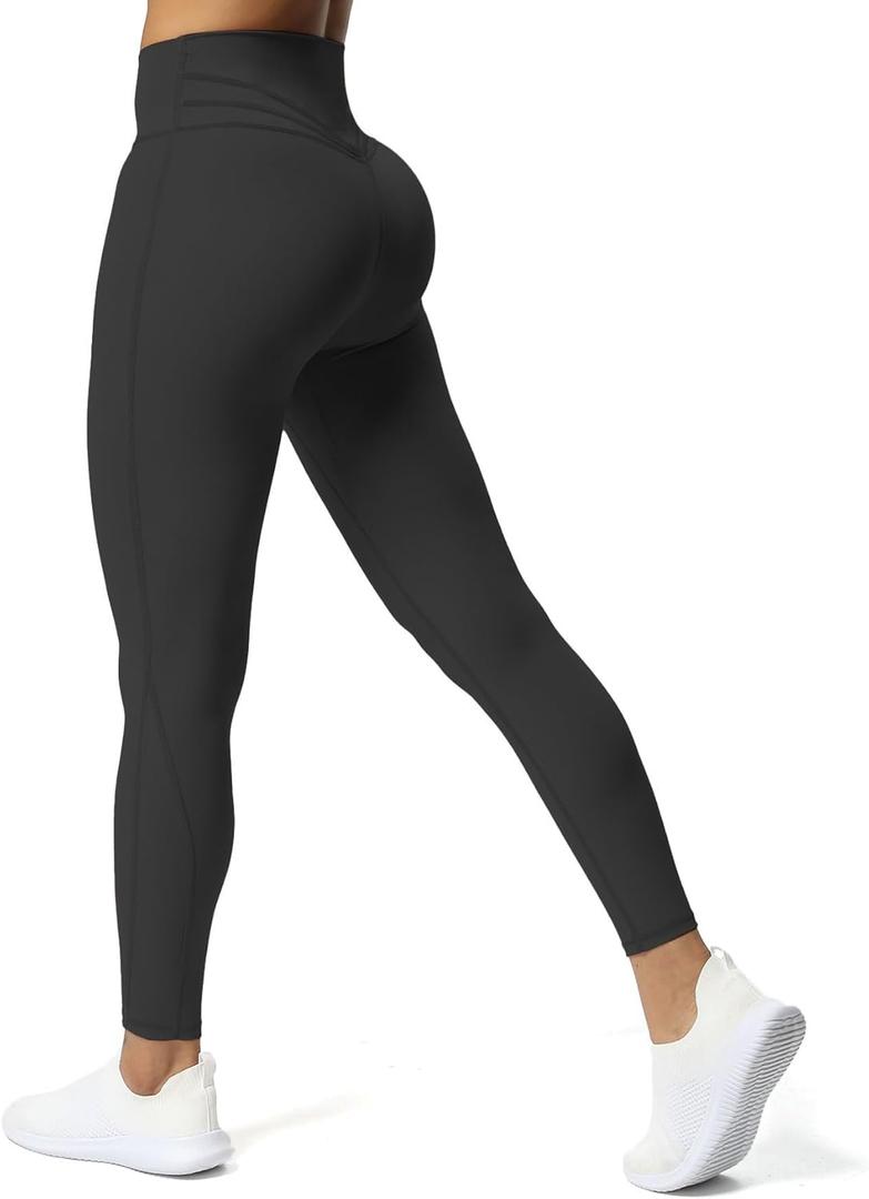 Aoxjox High Waisted Workout Leggings for Women Trinity Yoga Pants 26.5" (Large, Black) Aoxjox High Waisted Workout Leggings for Women Trinity Yoga Pants 26.5" (Large, Black)