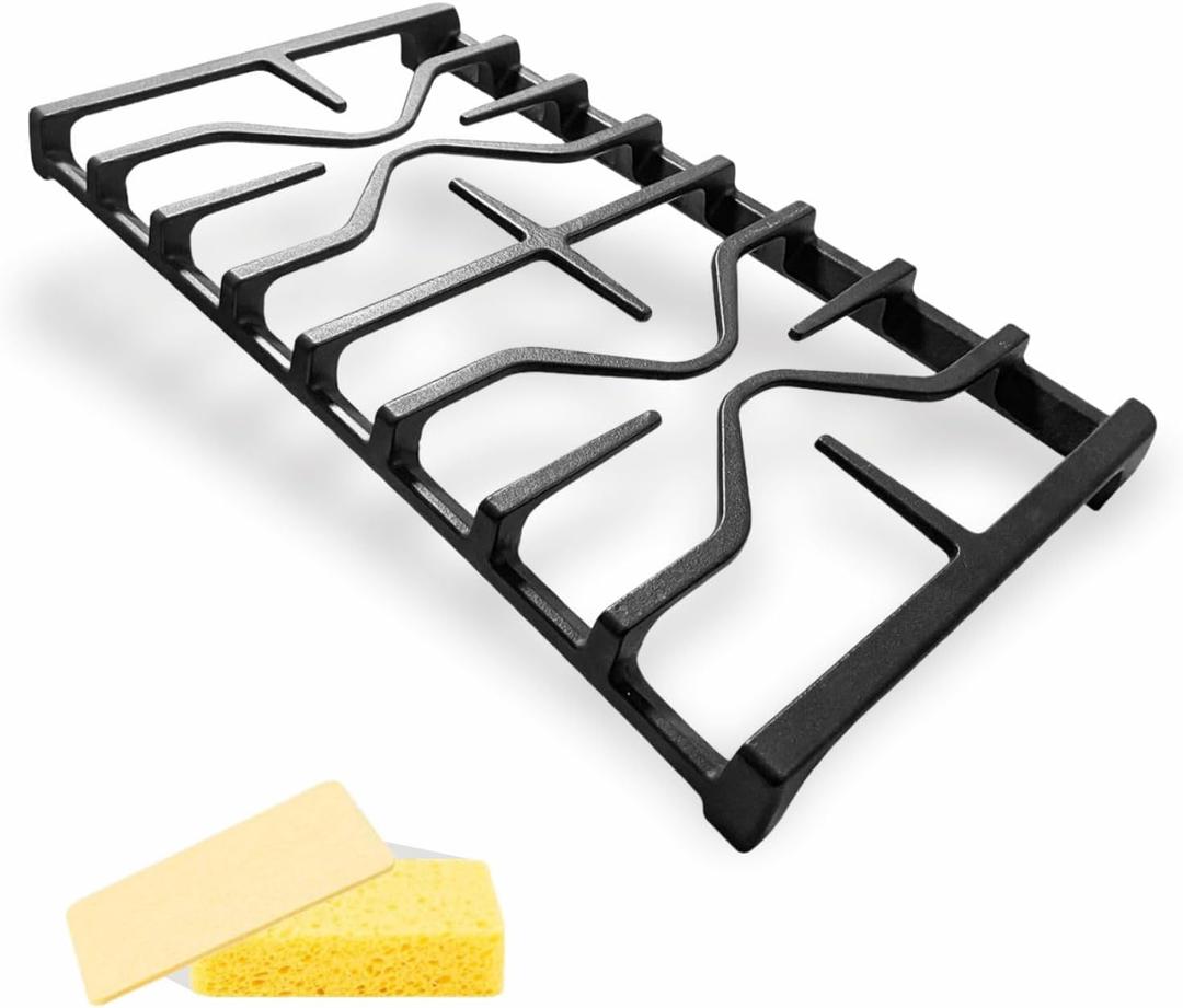 zcafmf WB31X27151 & WB31X24736 Cast Iron Stove Grate Set, Premium Replacement for GE Gas Range Models, Ideal for Surface Burner Side Grate and Gas Cooktop Parts, Durable Cast Iron Construction -1 Pack