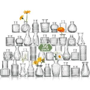 Bud Vase Set of 36PCS, Wedding Centerpieces for Tables Mini Clear Bud Vases for Flowers Small Flower Vases Suitable for Birthday Party Anniversary Wedding Baby Shower