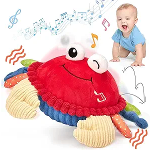 hahaland Baby Toys 6+ 1218 Months  Crawling Musical Dancing Walking Moving Bouncing Learning Crab Tummy Time Toy Sensory Toddler Toys for 13 Year Old Birthday Easter Basket Stuffers