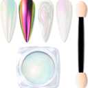 5 x Trial Size Chrome Nail Powder for Nail Art 0.2g - 1 Jar Mirror Holographic Mermaid Pigment for Dip Powder Nails, Acrylic Nails, Resin Art, Manicure (Purple)