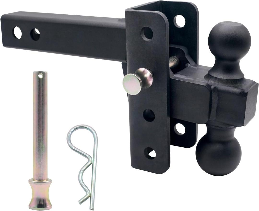 Adjustable Trailer Hitch-(for 2-Inch Receiver) Medium Duty Trailer Hitch (14,000 lb. Rating)-2-Inch Drop/Rise with 2-Inch 2-5/16" Adopt Anti-Oxidation Technology 08