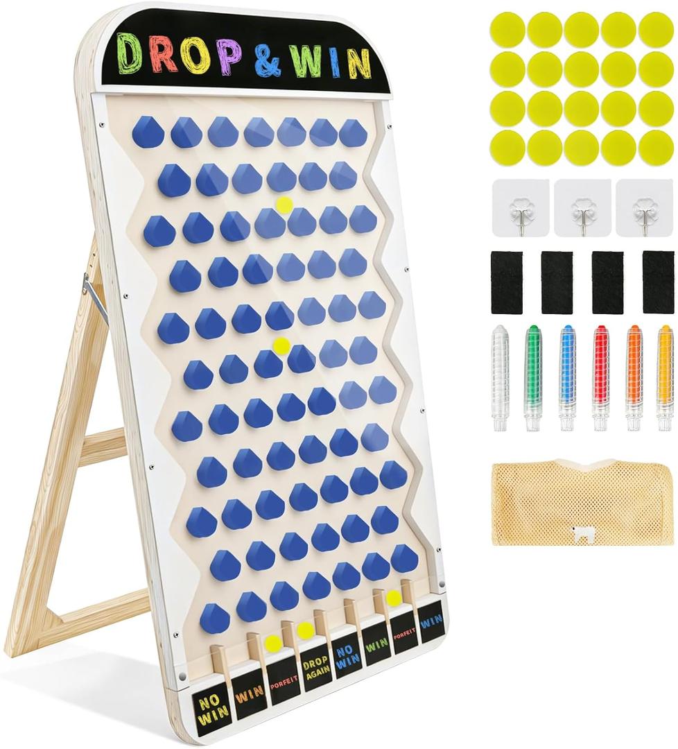 Zhenx Extra Large Prize Drop Board, 41.3" x 23.6" Prize Drop Disc Game Wood, Disc Drop Games for Family Parties, Parties, Trade Show Booth and Carnival Game