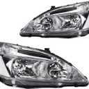 KAX Headlight Assembly,Chrome Headlights Compatible with Accord 2003-2007